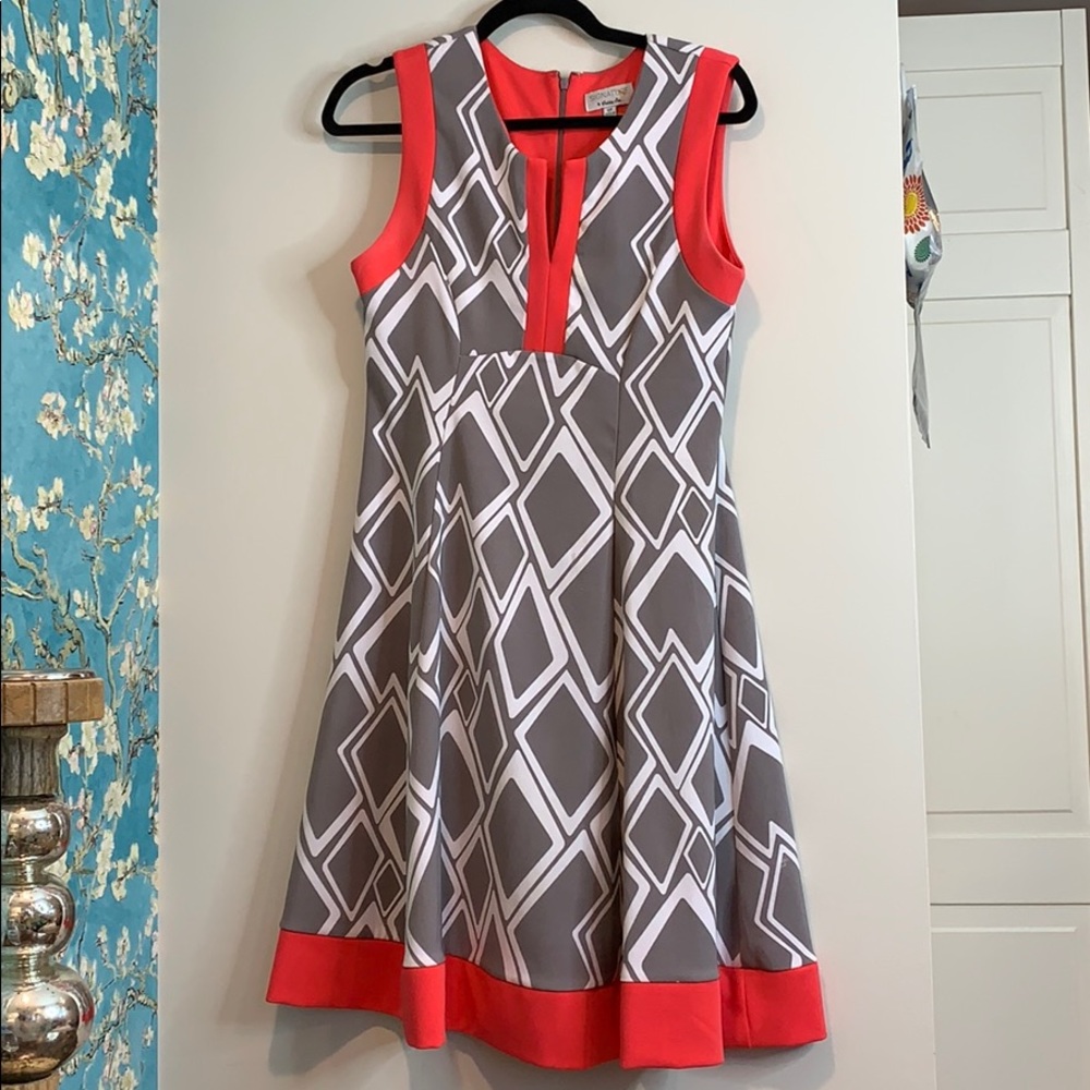 Pink, White, and Grey Signature dress.